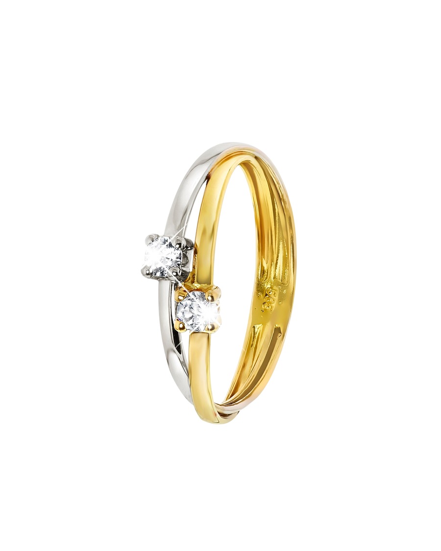 Lucardi Ringe 585 Gold - silbern-goldfarbig 50mm Herren