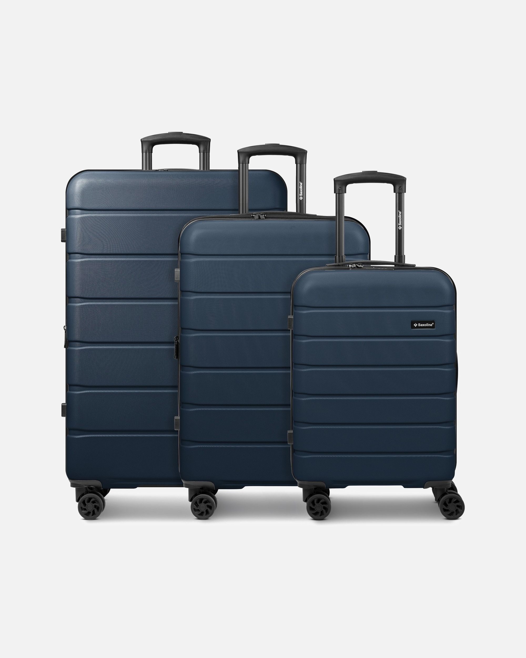 Koffer für Männlich Saxoline Default Brand Line Miami 4 Rollen Kofferset 3-teilig mit Dehnfalte navy blue