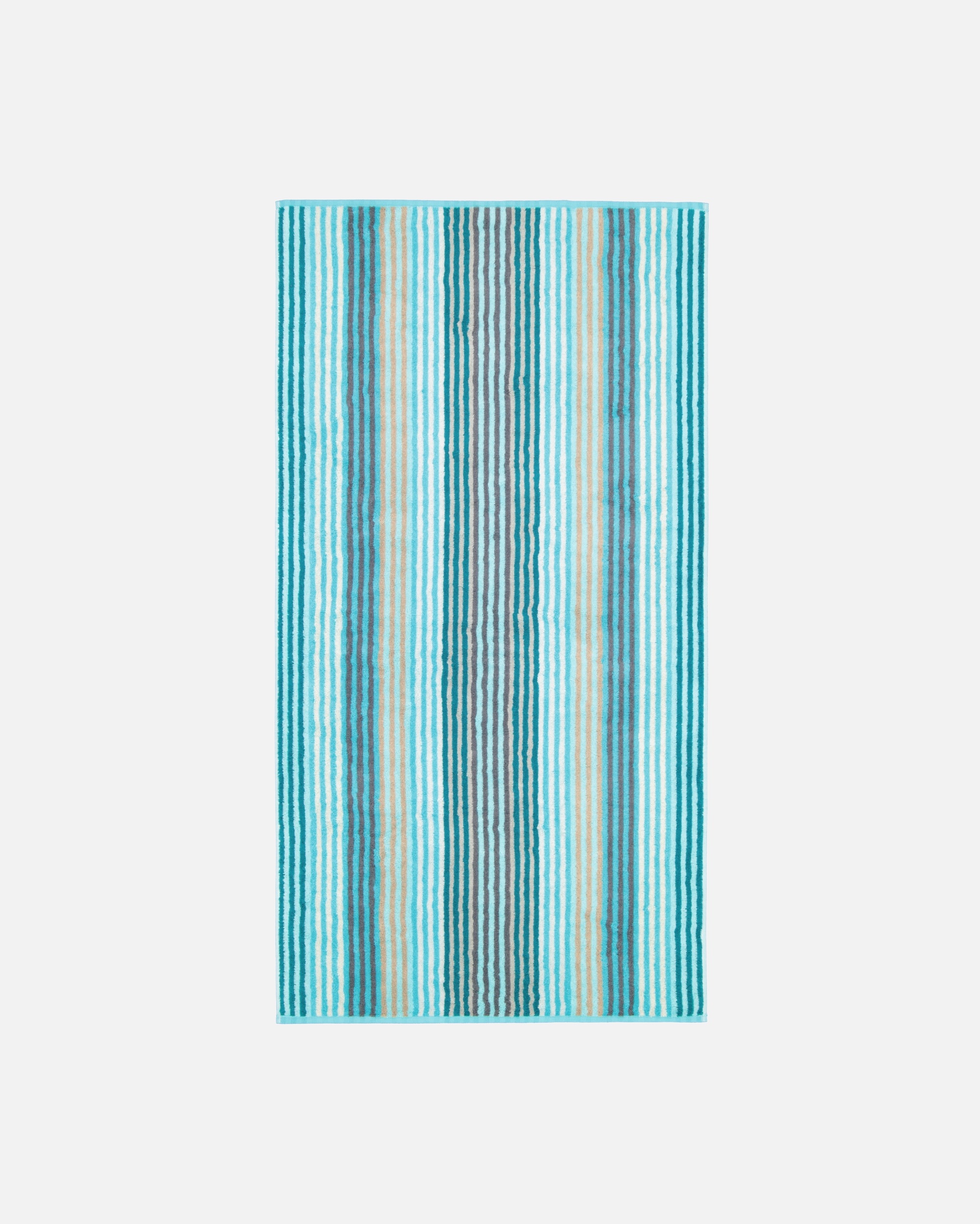 Handtuch für Unisex Cawö Cawö Handtücher Unique Streifen 944 türkis - 44 Duschtuch 70x140 cm