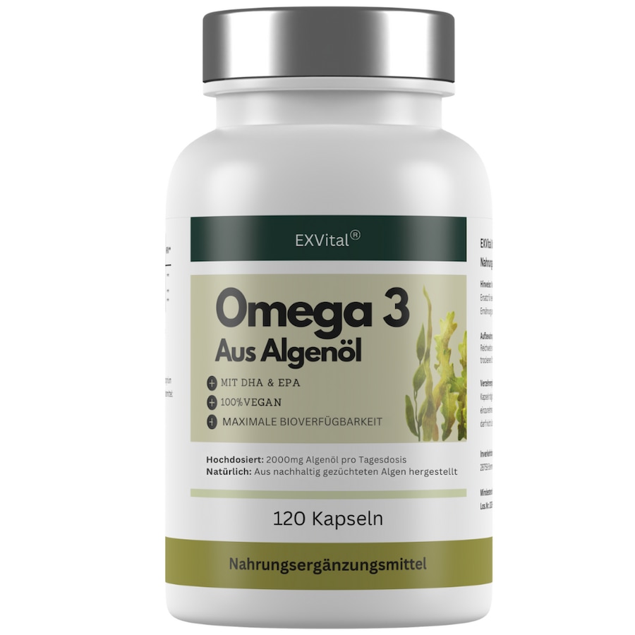 EXVital Omega 3 Kapseln aus Algenöl mit DHA & EPA 120 g