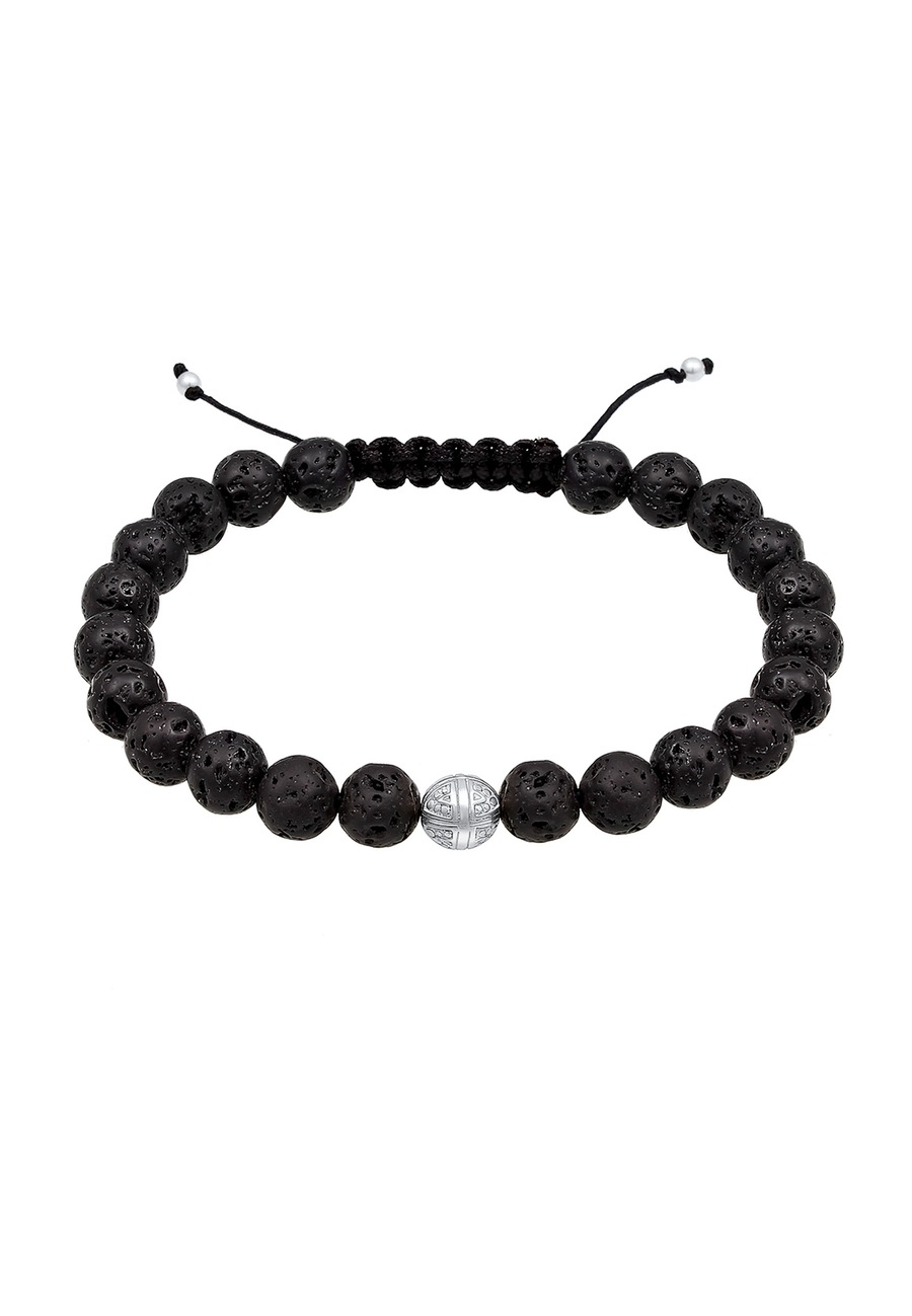 KUZZOI Basic Lavastein Kreuz Ethno 925 Silber 19 Herren