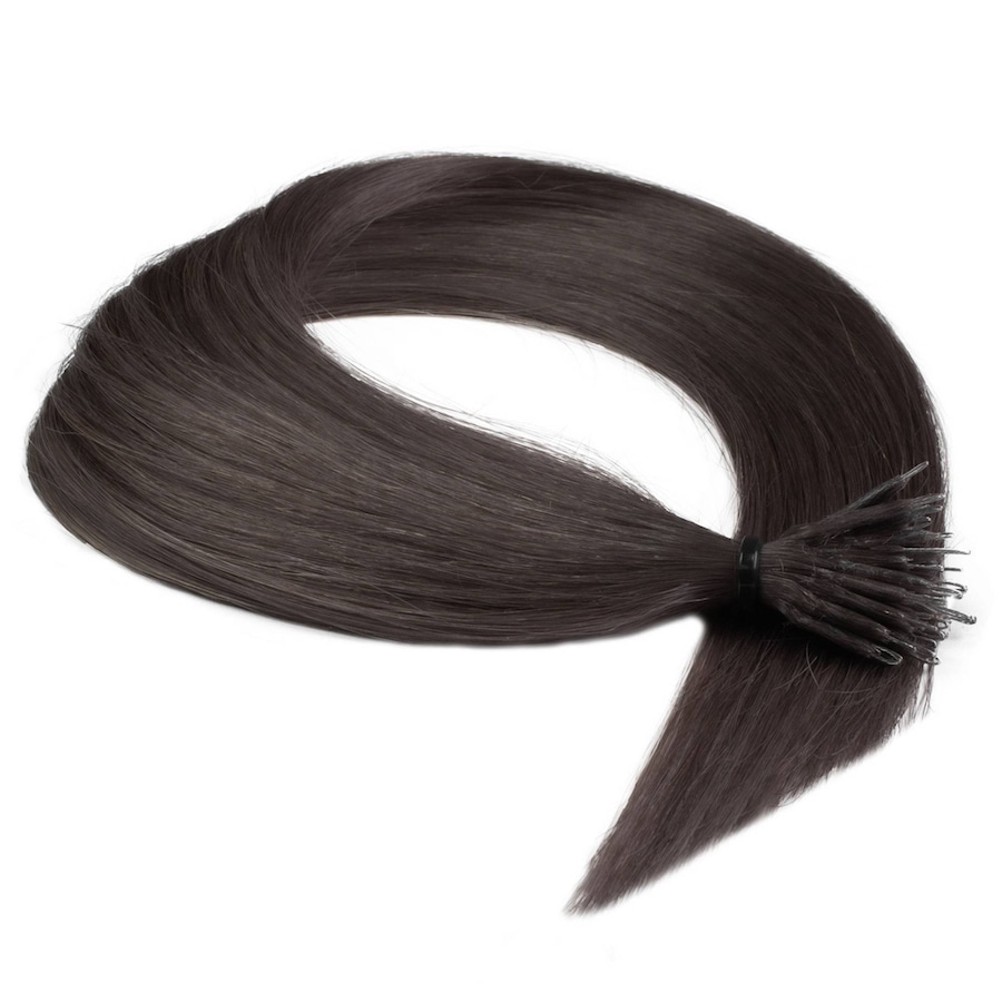 hair2heart Nanoring Extensions Premium Echthaar #6/0 Dunkelblond 0,8g 50cm Schwarz Damen