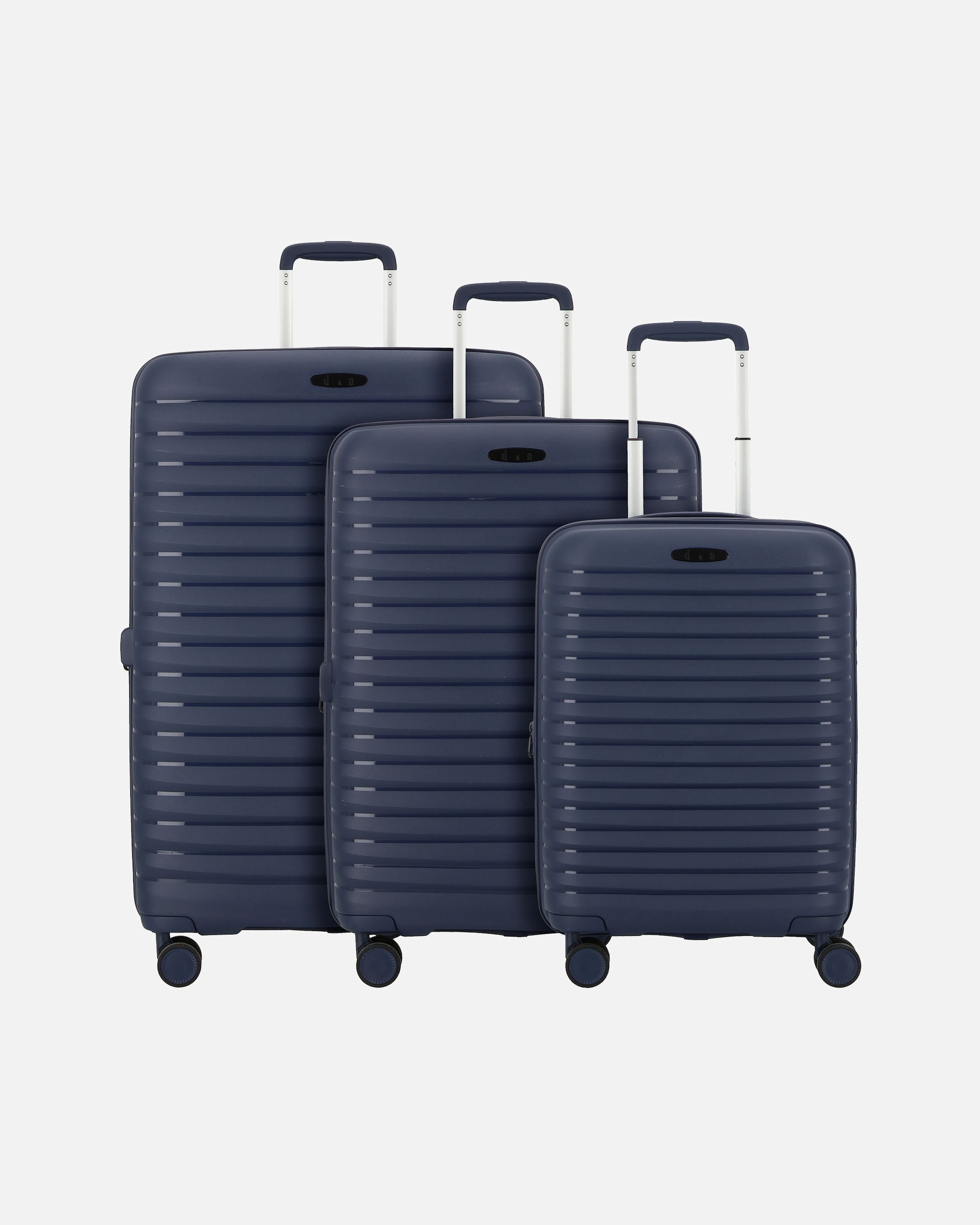 Koffer für Männlich d & n Travel Line 4500 4 Rollen Kofferset 3-teilig mit Dehnfalte darkblue