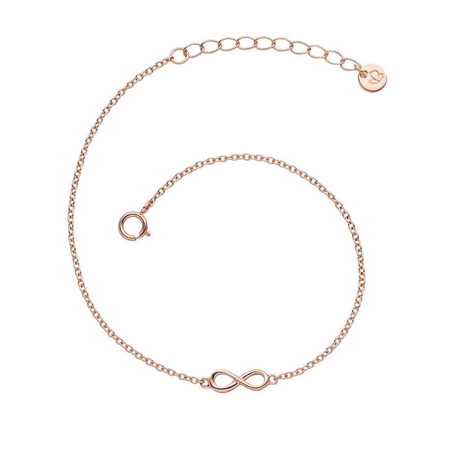 Glanzstücke München Armband Infinity aus Sterling Silber in gelbgold 17,0 cm Basislänge + 3,0 Verlängerung Damen
