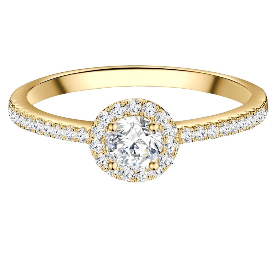 Trilani Ring aus Sterling Silber in Gelbgold mit Zirkonia 56 Damen