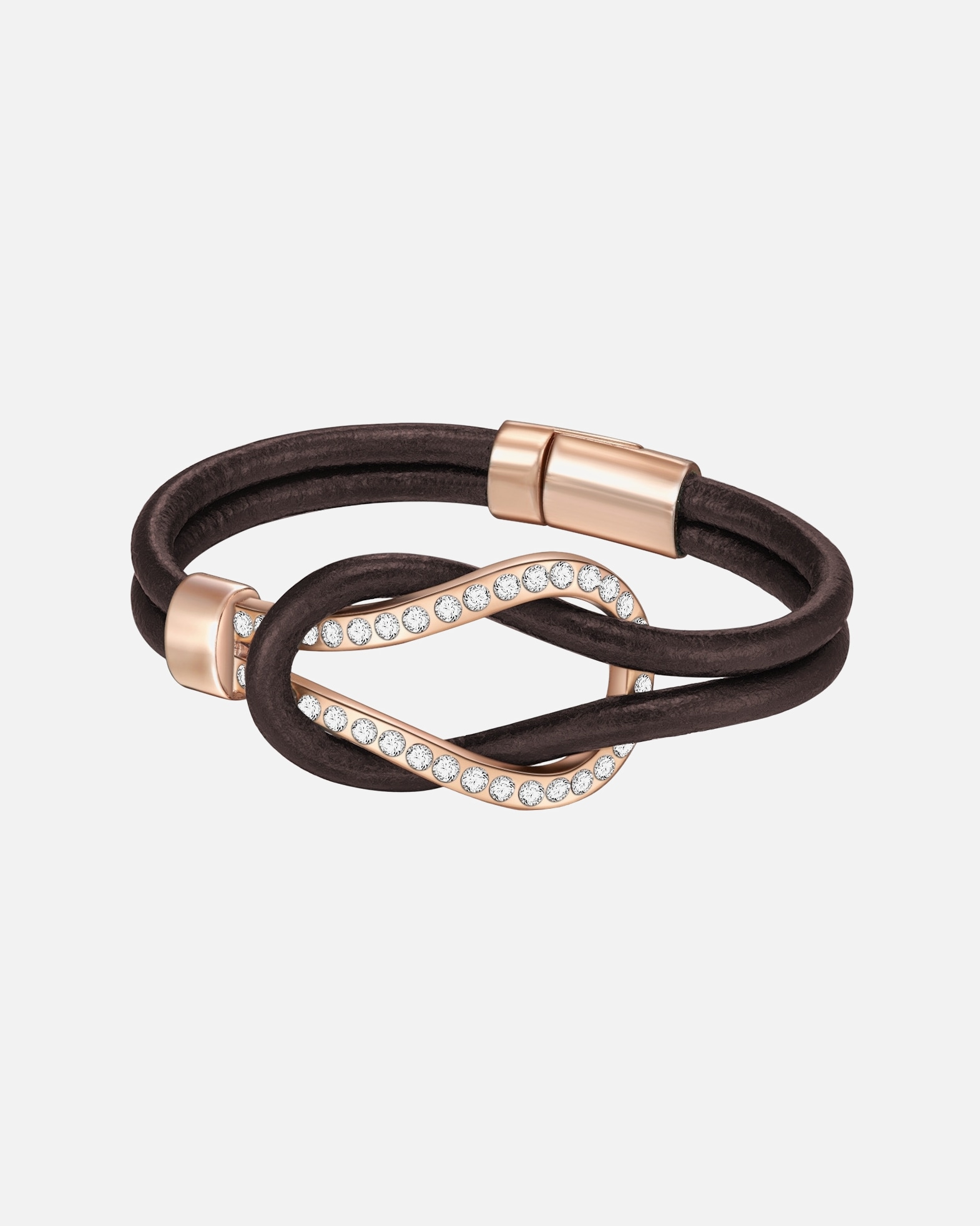 Armband für Weiblich Lulu & Jane Armband Echtleder Glas braun