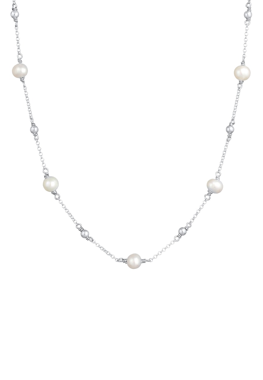 Elli Erbskette Kugel Süßwasserzuchtperle 925er Silber 40 Damen