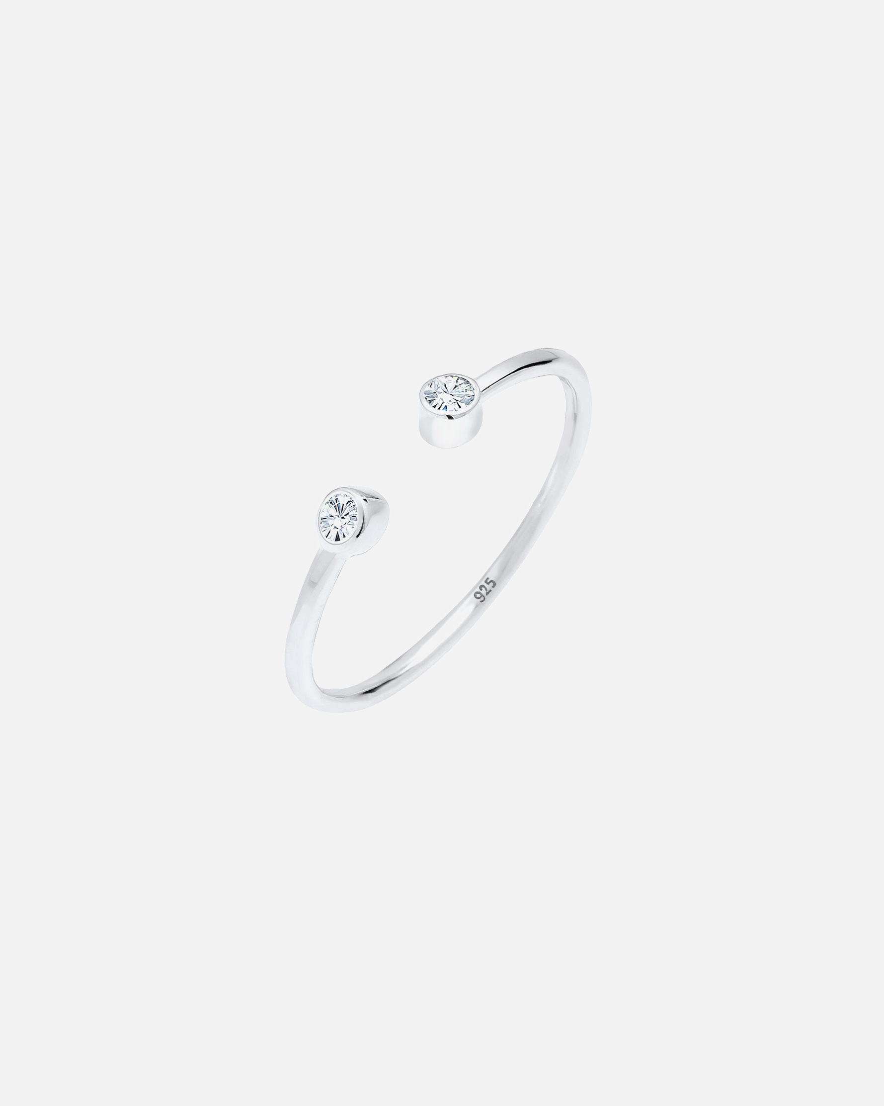 Ring für Weiblich Elli Solitär Statement 925 Silber, mit Kristallen von Swarovski® silberfarben