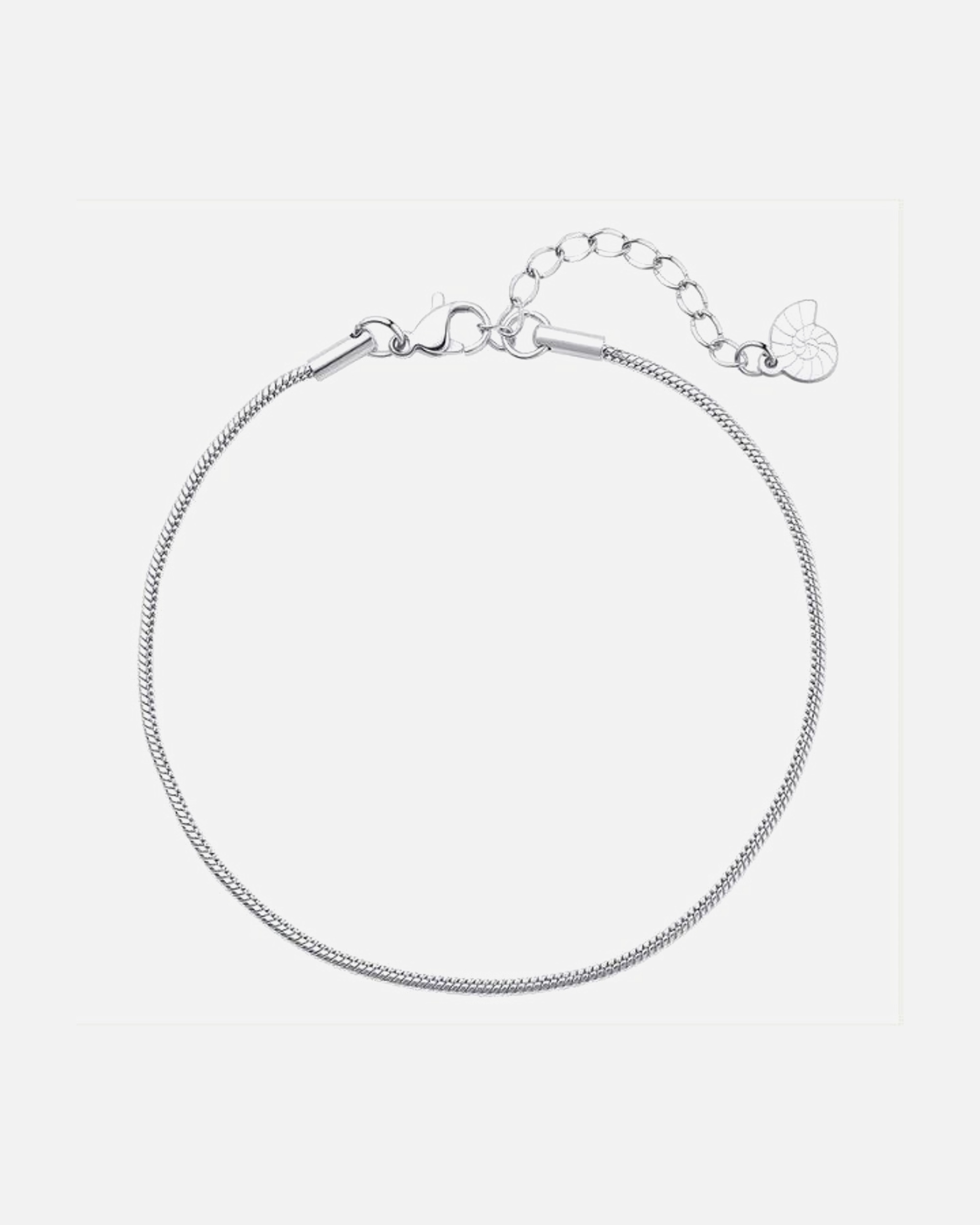 Fußschmuck für Weiblich Hey Happiness Default Brand Line Runde Schlangen-Kette Fußkettchen, aus Edelstahl Silber