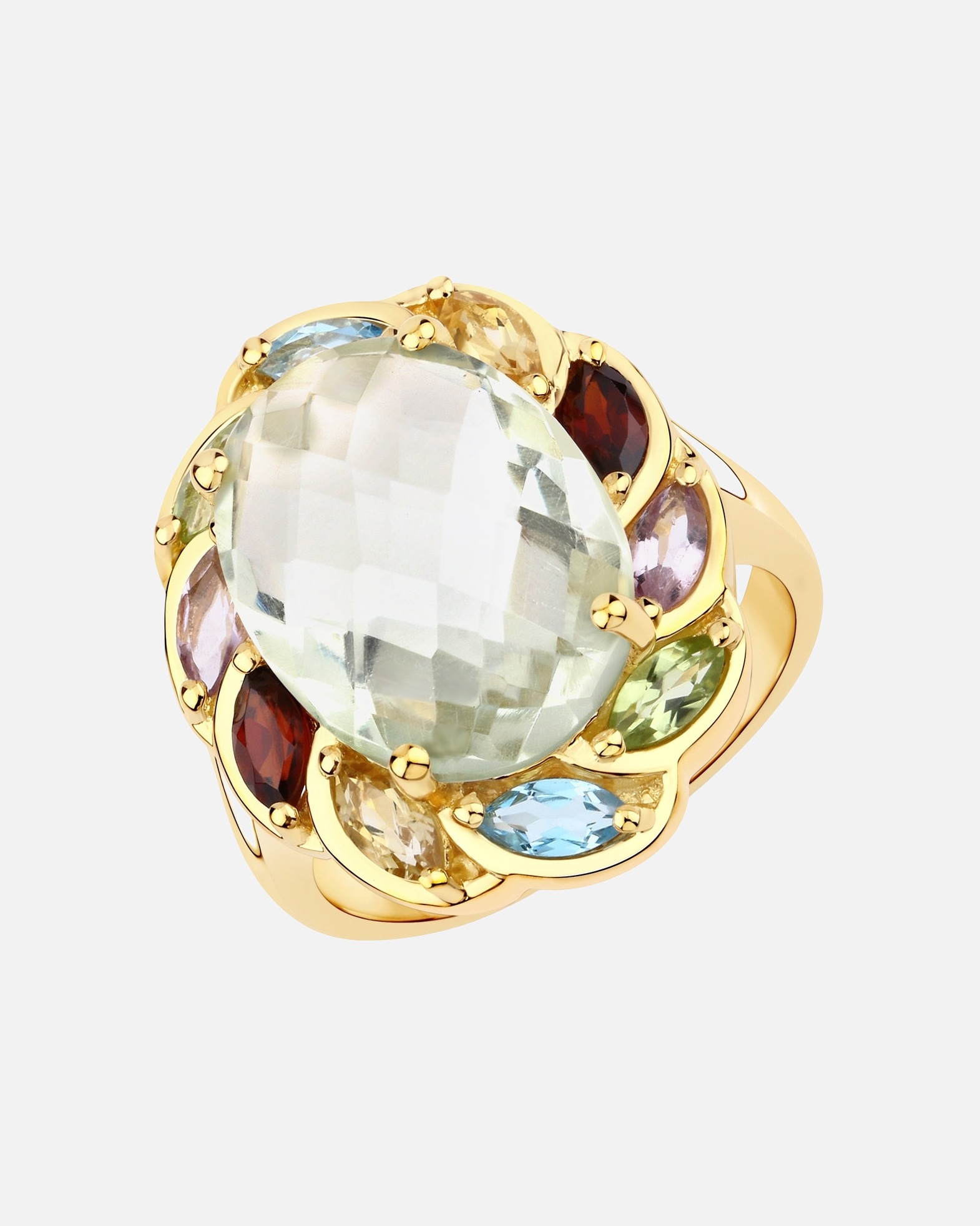 Ring für Weiblich Rafaela Donata Ring Sterling Silber Amethyst in Gelbgold 60