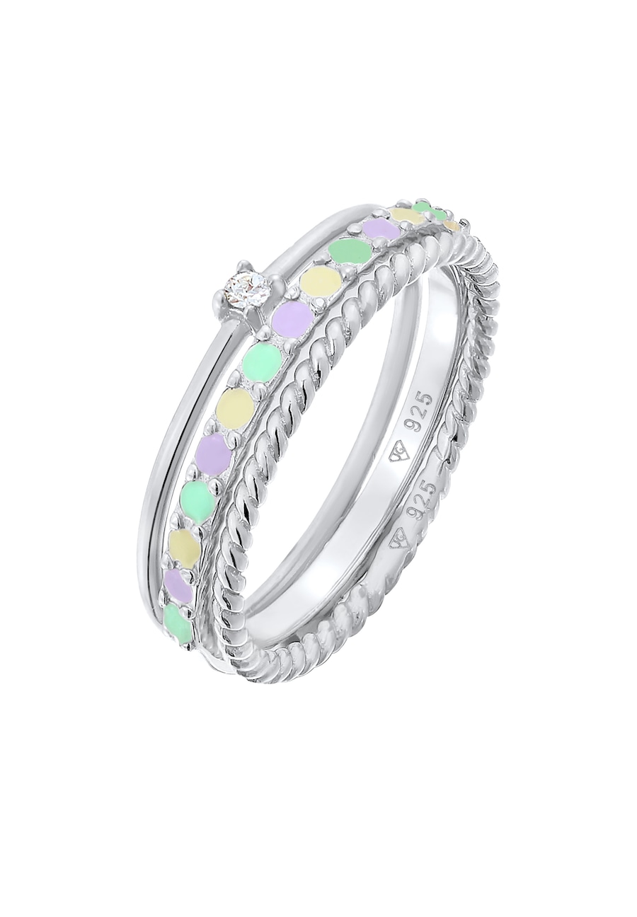 Elli Multi-Color Emaille 3er Set 925 Silber, mit Kristallen von Swarovski 62 Damen