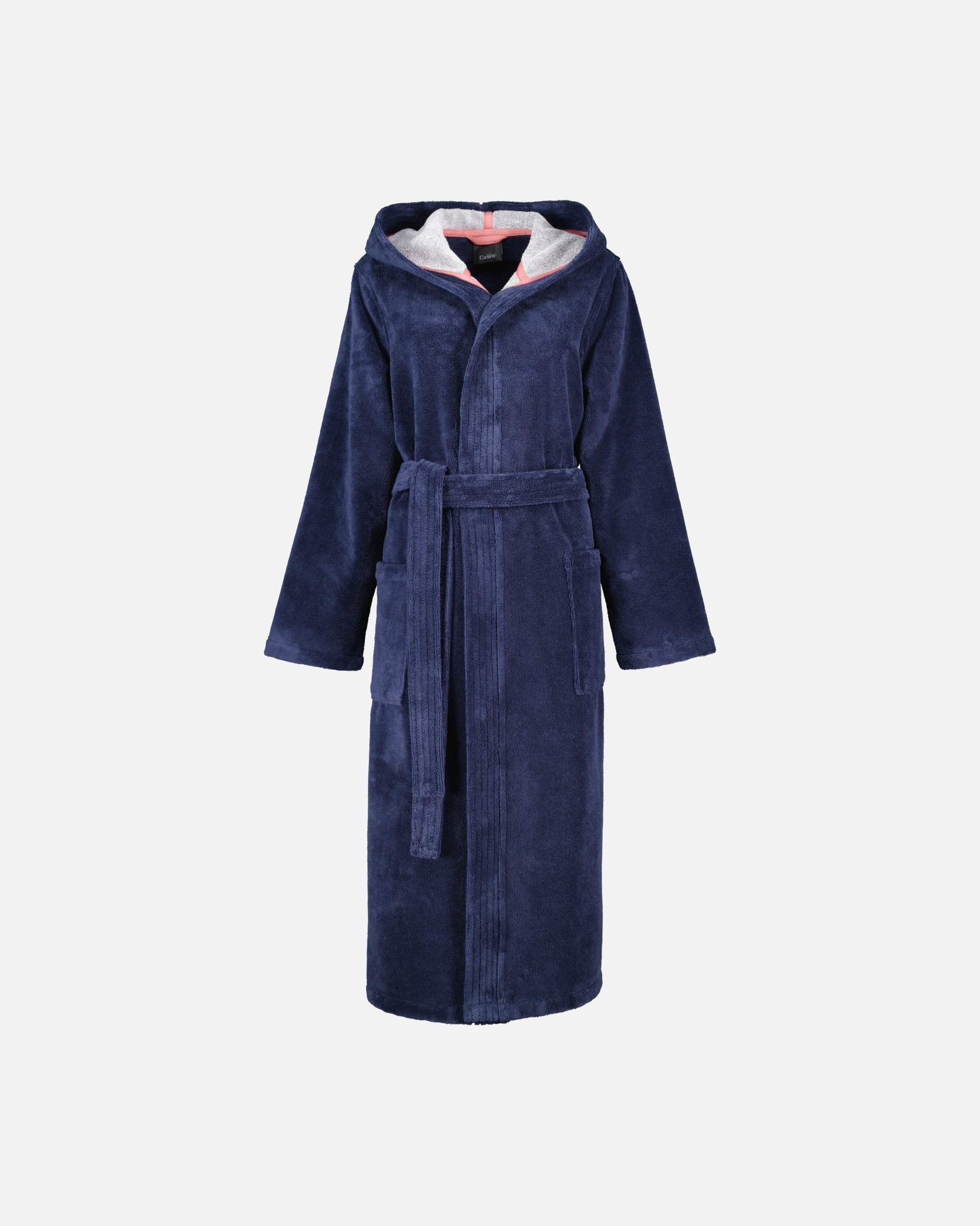 Bademantel für Weiblich Cawö Cawö Bademäntel Damen Kapuze Doubleface 830 marine - 12 L
