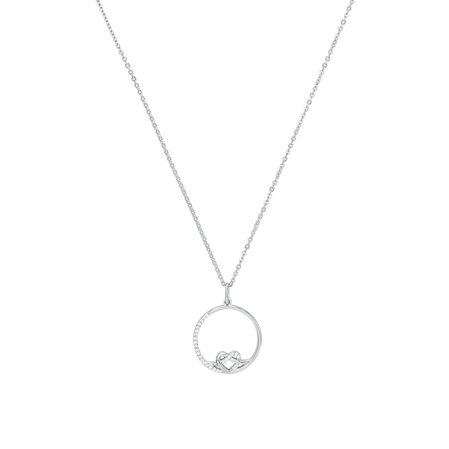 amor Kette mit Anhänger Silber Weiss Damen