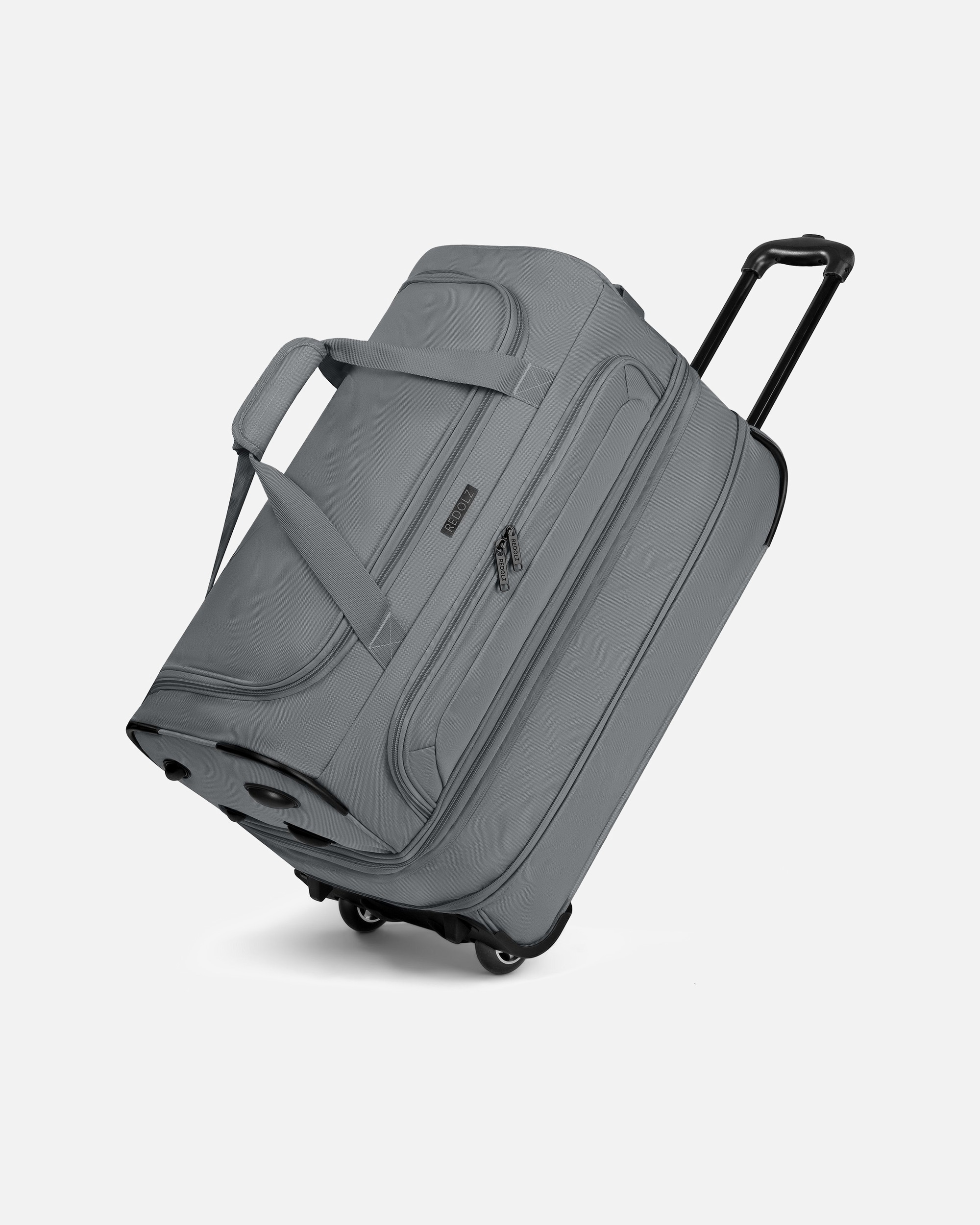 Tasche für Männlich Redolz Duffle Essentials 2-Rollen Reisetasche 55 cm M mit Dehnfalte grey