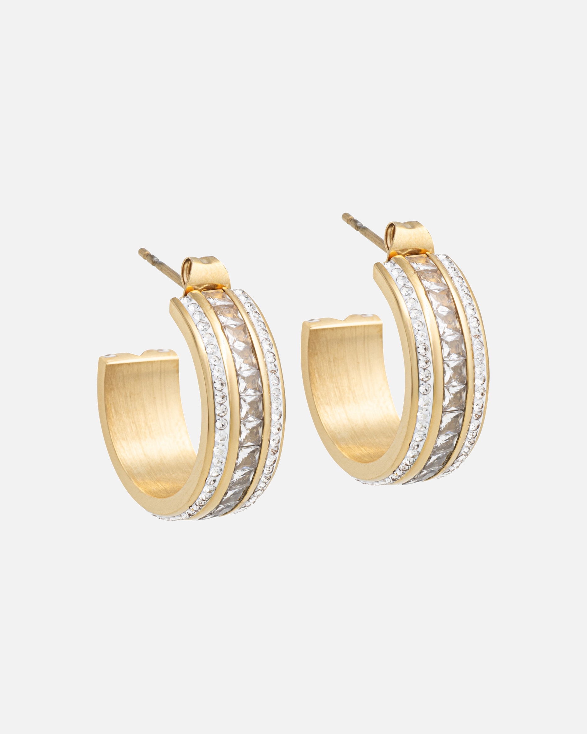 Ohrringe für Weiblich A&C Oslo – Nordic Design Jewellery Default Brand Line Ohrhänger 'Steel – Crystal Sparkle' gold