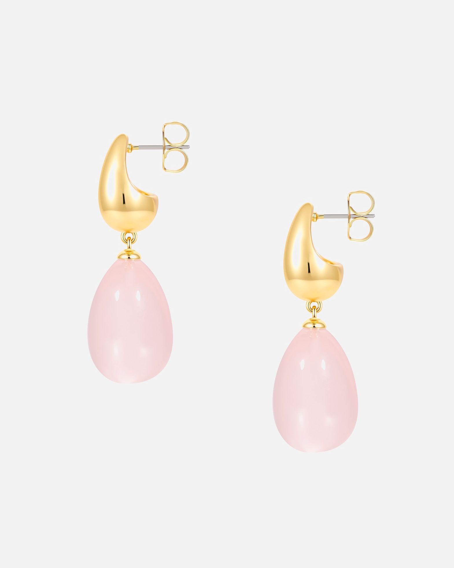 Ohrringe für Weiblich Yokoamii Ohrhänger aus Messing in gelbgold mit Kunststoff 44,5 mm