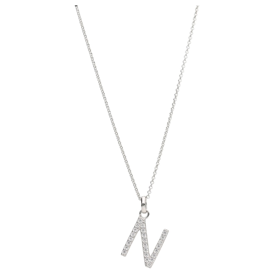 Smart Jewel Kette Buchstabe N mit Zirkonia Steine, Silber 925 45 cm Damen