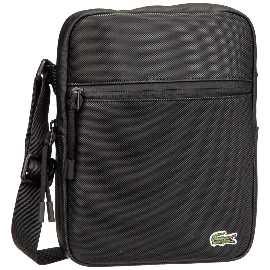 Lacoste Bodybag LCST Flat Crossover Noir Schwarz Herren