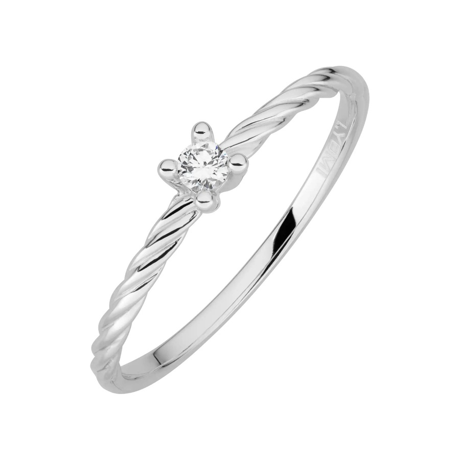 Lyomi Ring 585/- Gold Diamant Lab Grown weiß 0,07ct. 060 (19,1) Damen