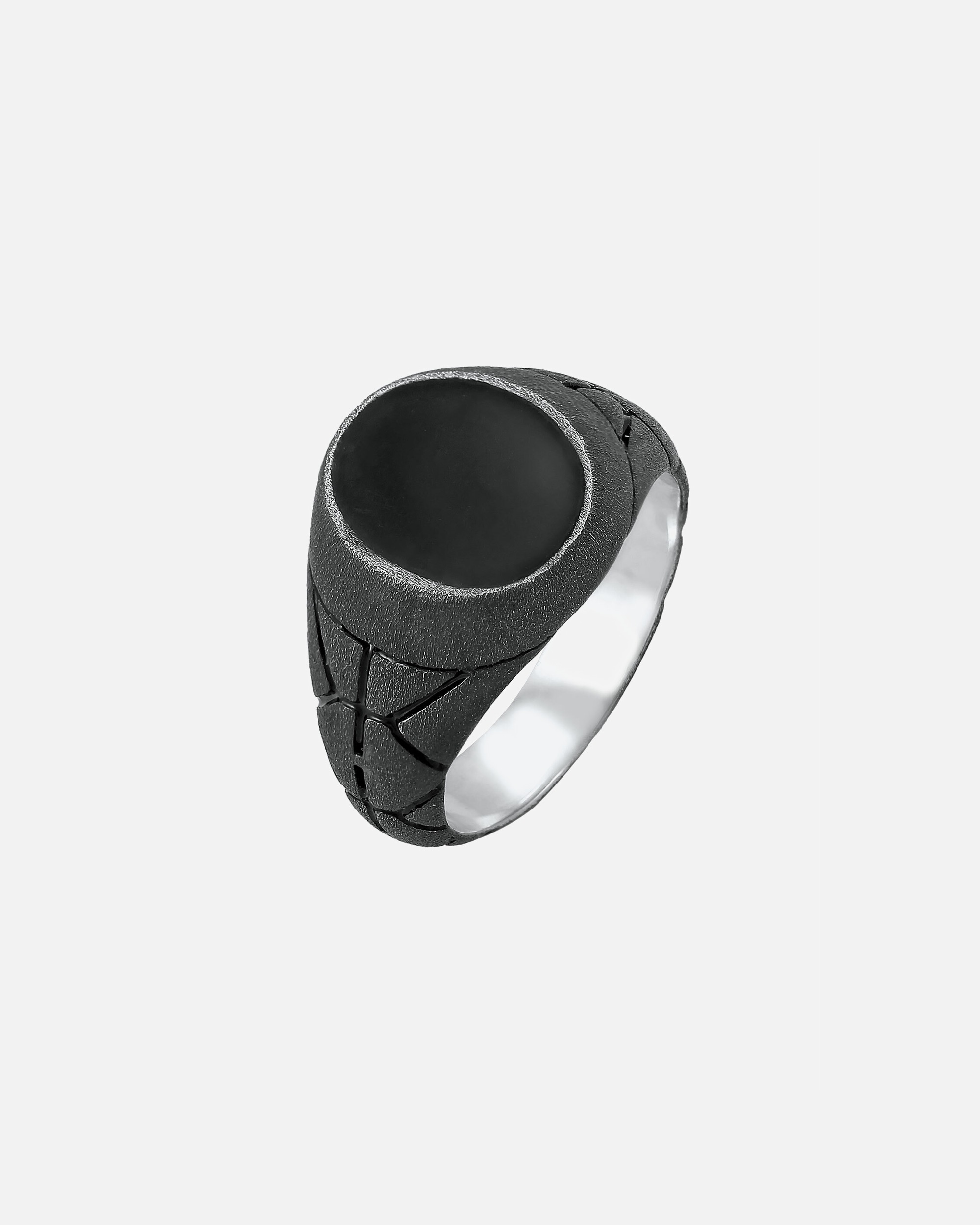 Ring für Männlich KUZZOI Basic Herren Siegelring Oval Emaille 925er Silber 62