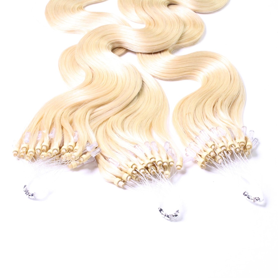 hair2heart Microring Extensions Echthaar #10/0 Hell-Lichtblond 1g 50cm Nude Damen