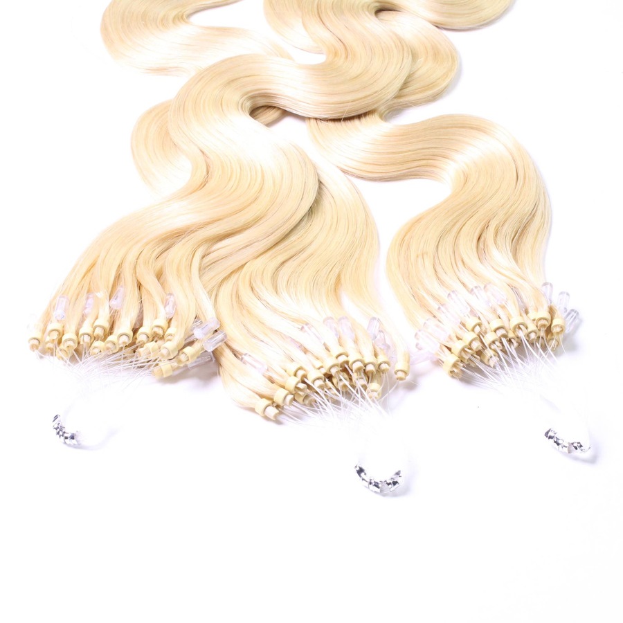 hair2heart Microring Extensions Echthaar #10/0 Hell-Lichtblond 0.5g 50cm Nude Damen
