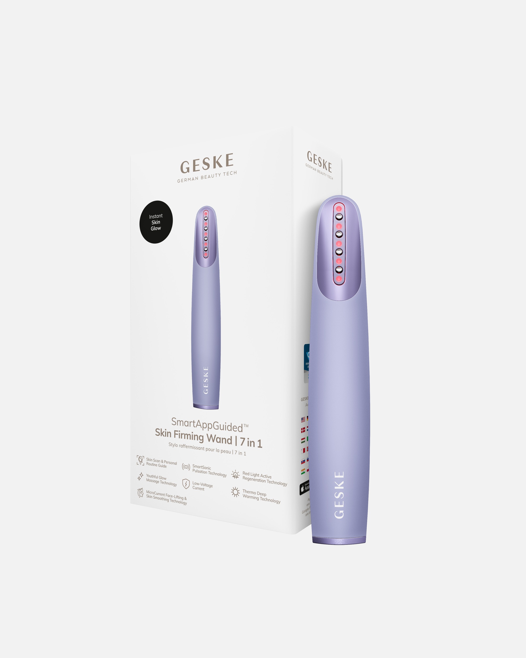 Multifunktionsgerät für Unisex GESKE GESKE Skin Firming Wand | 7 in 1 | Anti-Aging | Mikrostrom Facelift Purple