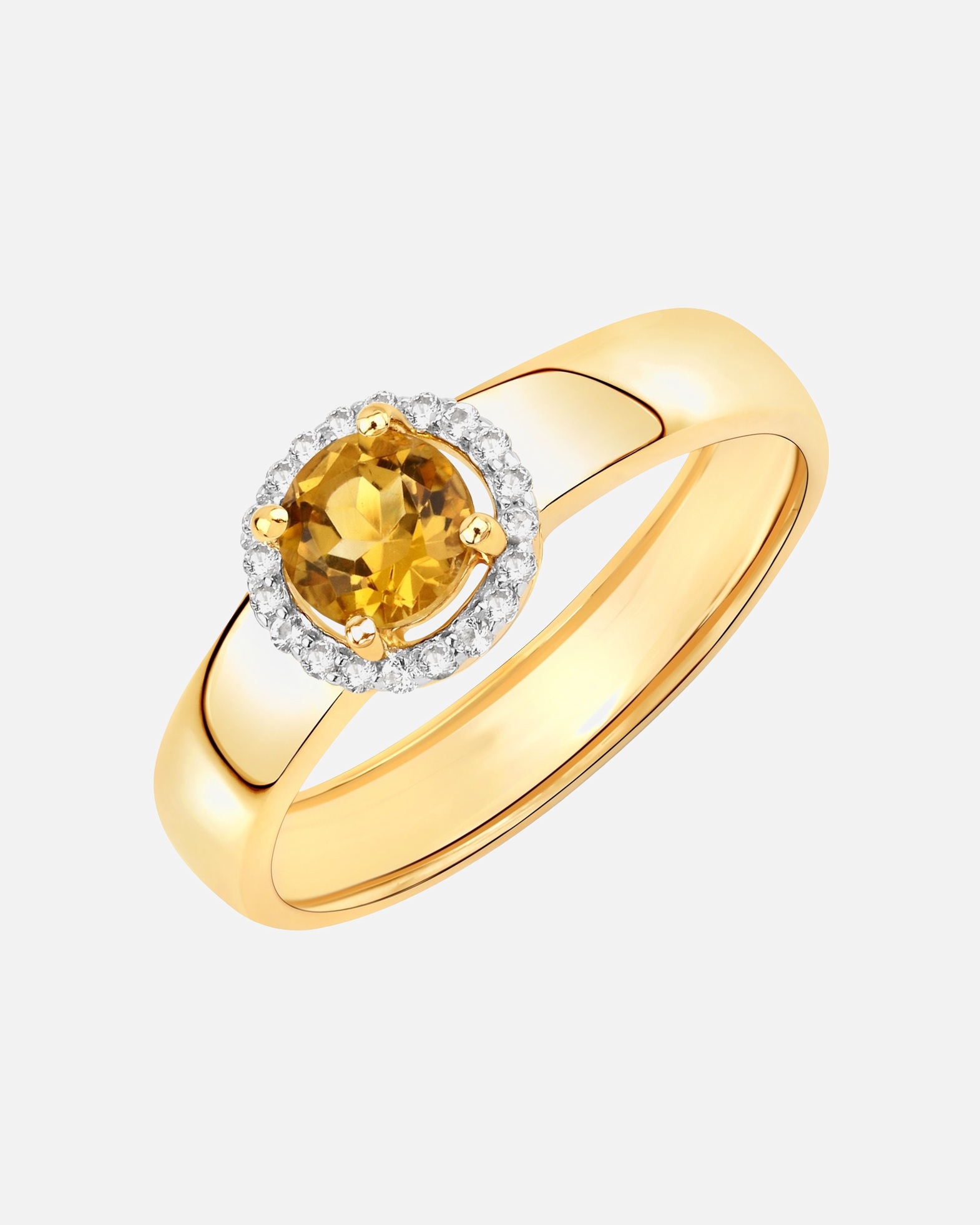 Ring für Weiblich Rafaela Donata Ring Sterling Silber Citrin in Gelbgold 52