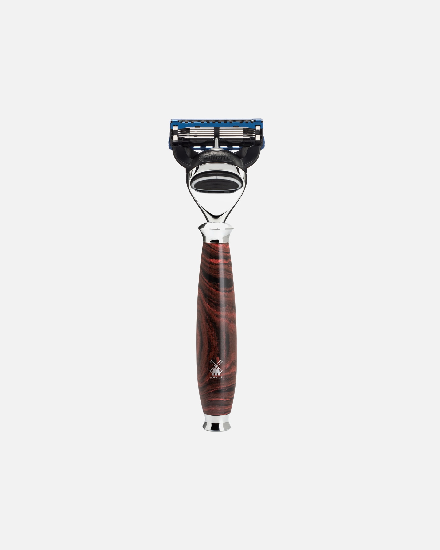 Rasierer für Männlich Mühle PURIST 5-Klingen-Rasierer, Gillette® Fusion™ Griffmaterial Ebonit