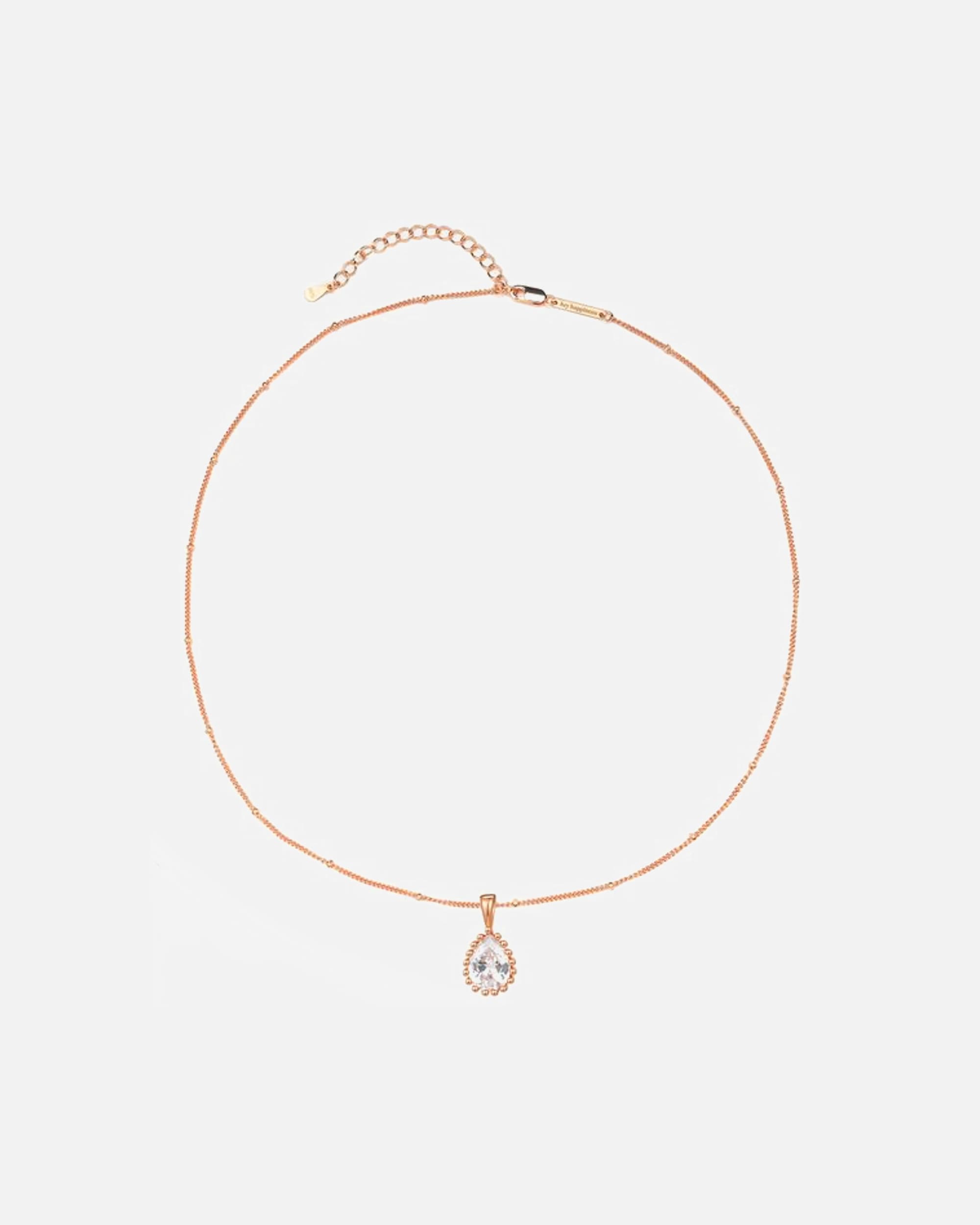 Halskette für Weiblich Hey Happiness Default Brand Line April Geburtsstein Halskette aus 925 Sterlingsilber Rosegold