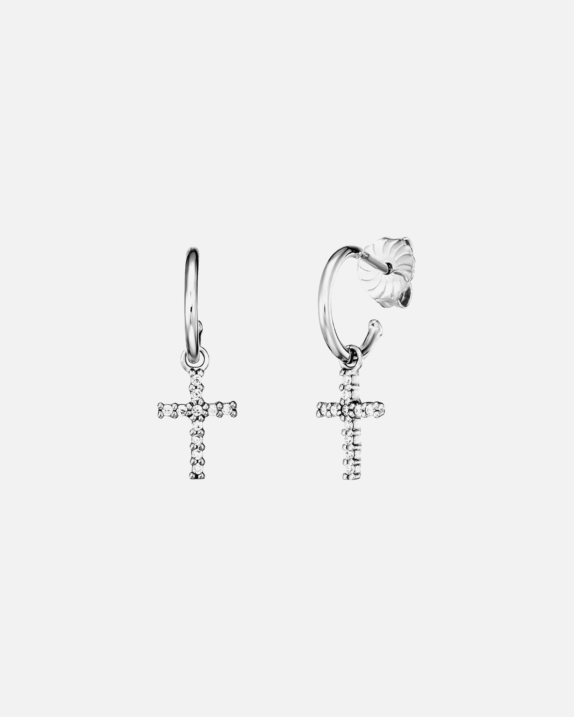 Creolen für Weiblich Julie Julsen Creolen 925/- Sterling Silber Zirkonia weiß weiß