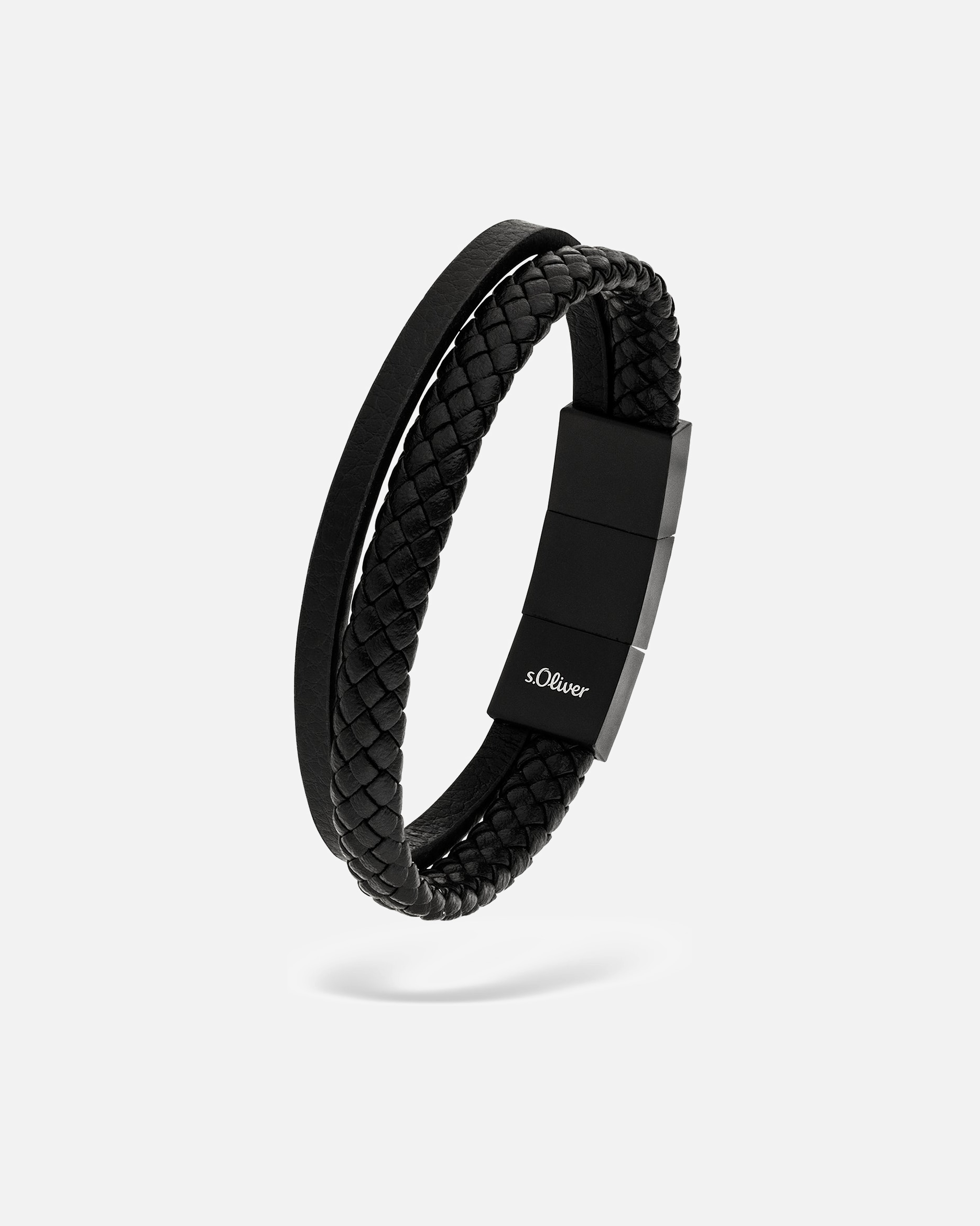 Armband für Männlich s.Oliver Armband Edelstahl, Leder One Size