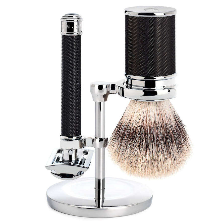 Mühle TRADITIONAL 3-teiliges Rasierset, Silvertip Fibre , mit Rasierhobel Griffmaterial Metall verchromt Herren