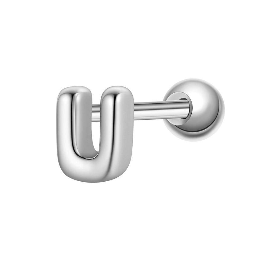 Glanzstücke München Piercing Buchstabe U aus Sterling Silber in silber 3,8 mm Damen