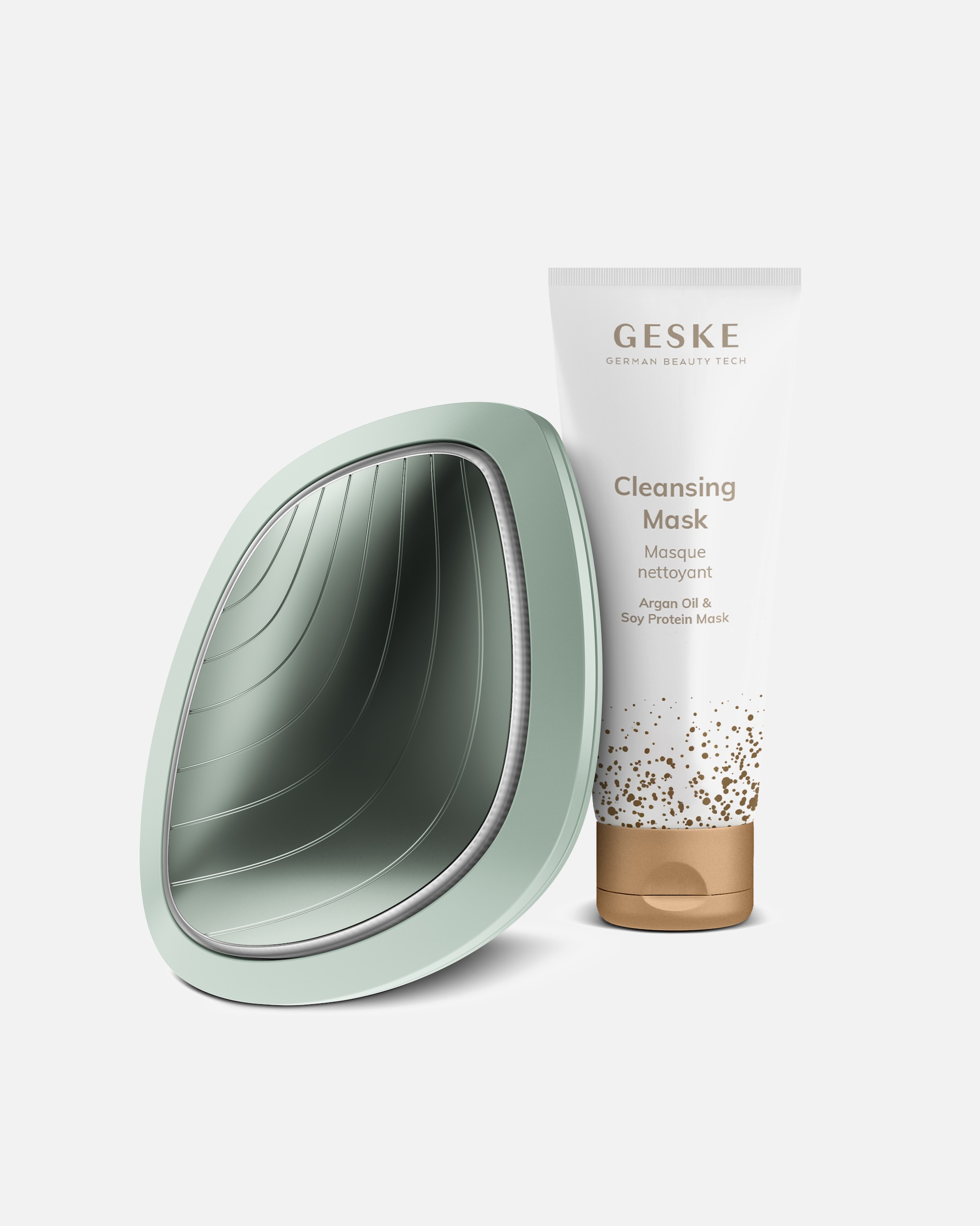 Gesichtspflegeset für Unisex GESKE Sonic Warm & Cool Mask | 9 in 1 | Farbe: Green + Gratis Kosmetik Green