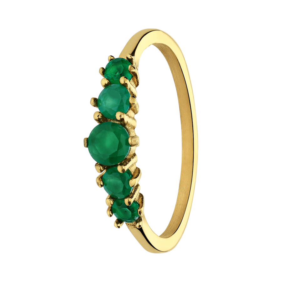 Lucardi Ring Stahl - Gelbgold 60mm Damen