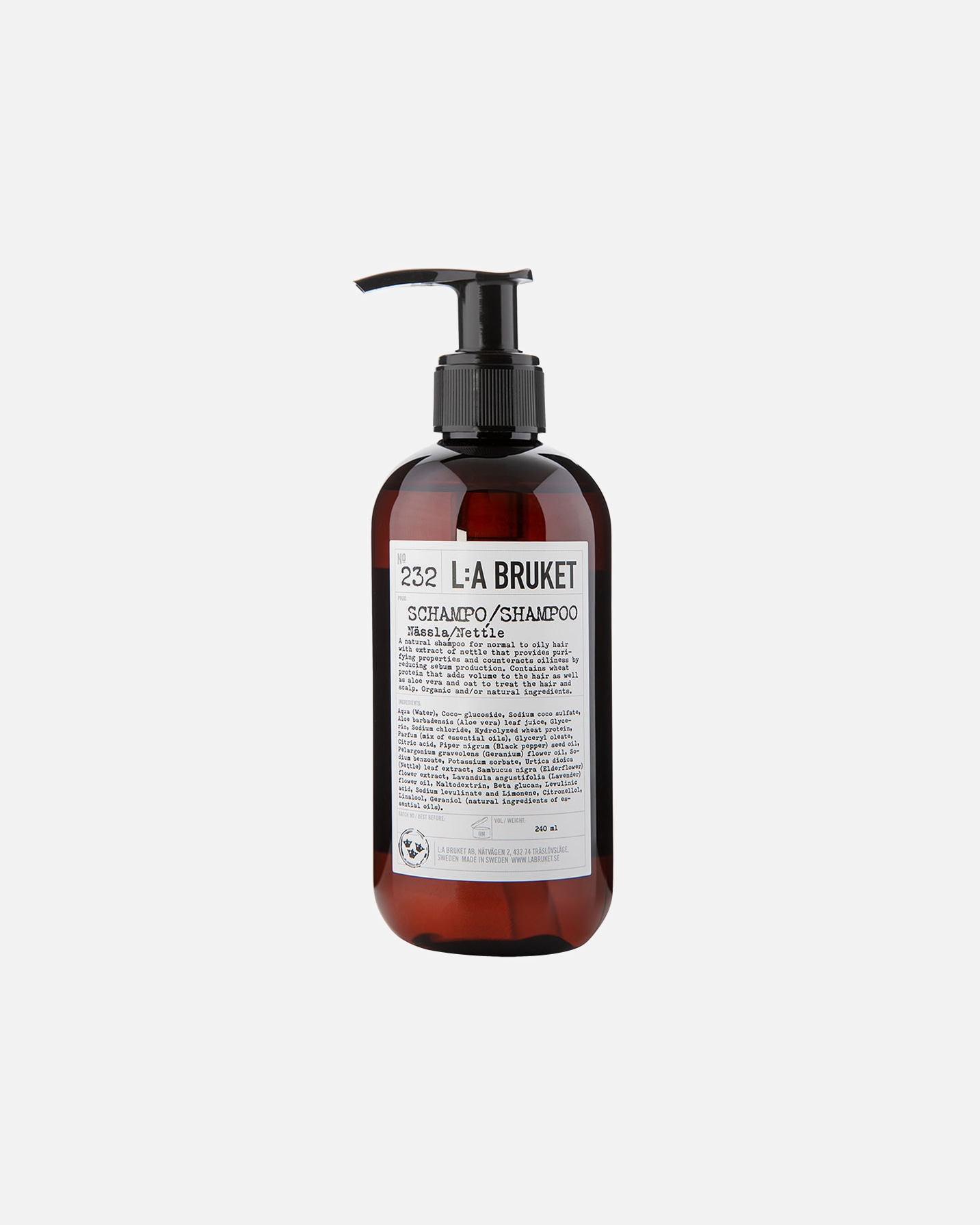 Shampoo für Unisex L:A BRUKET No. 232 Shampoo Nettle 240 ml