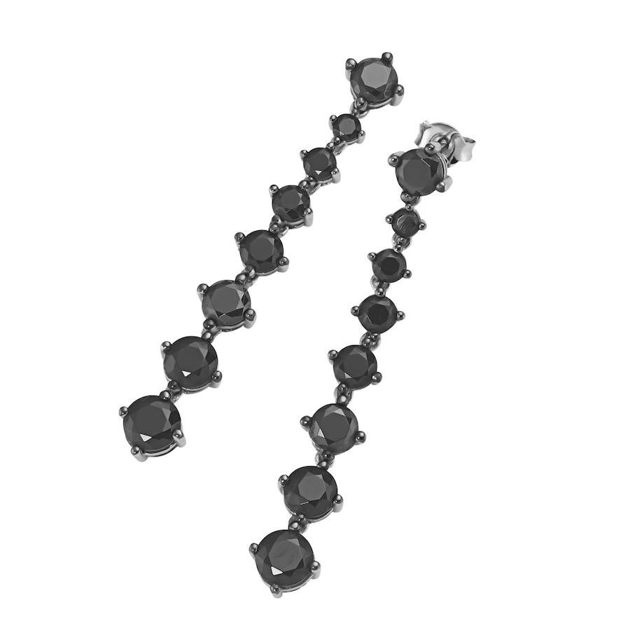 Giorgio Martello Milano Ohrhänger mit Zirkonia oder schwarzem Spinell, Silber 925/- Schwarz