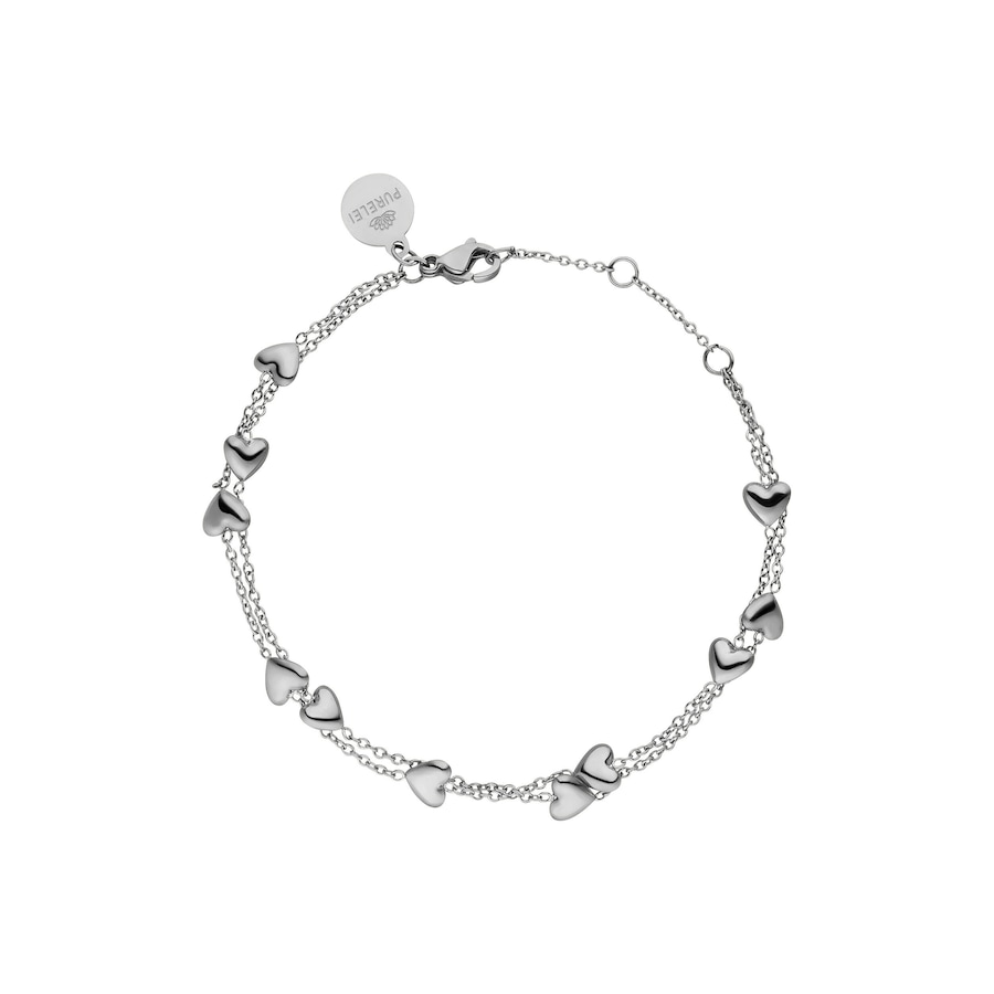 Purelei Alohi Heart Armband 100% Edelstahl Silber Grau Damen