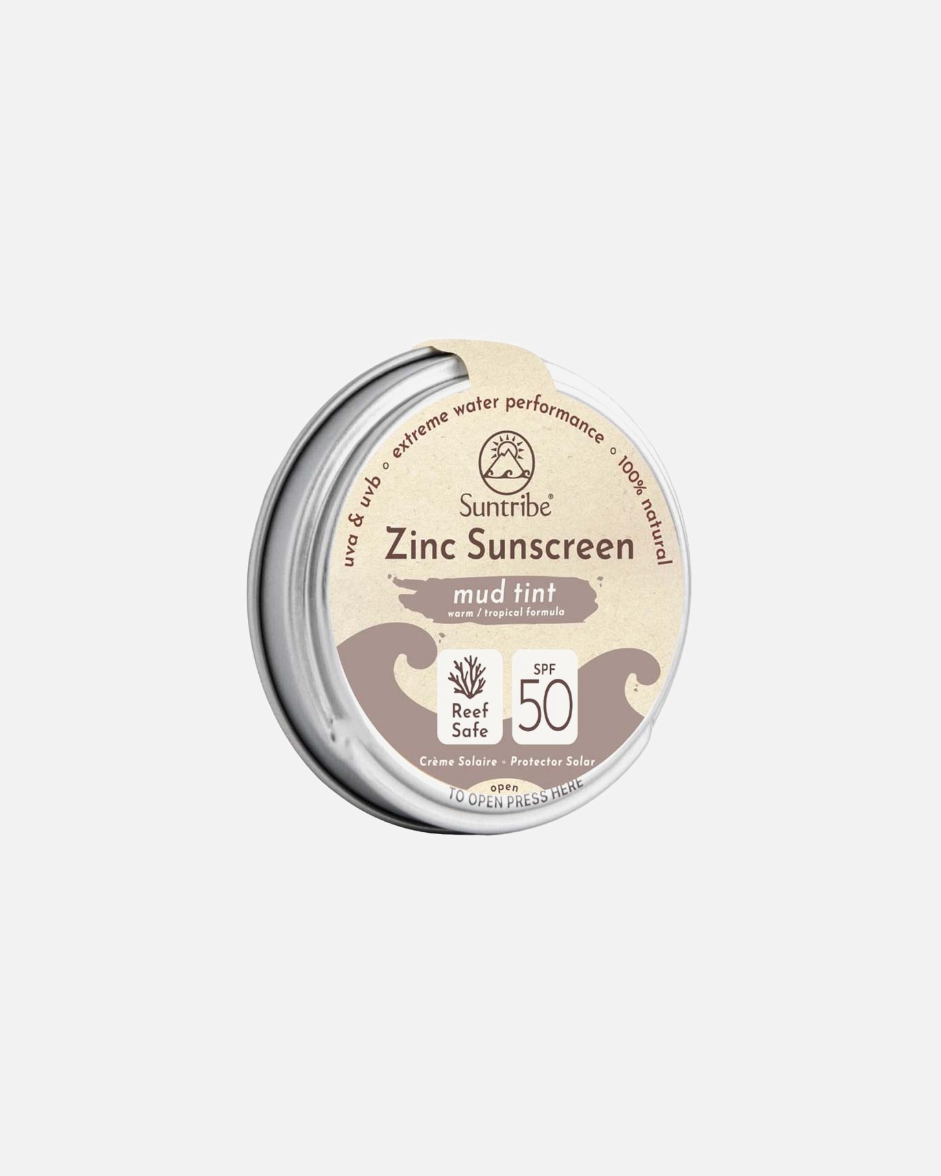 Sonnencreme für Unisex Suntribe Zinksonnencreme - Mud Tint LSF50 15 g