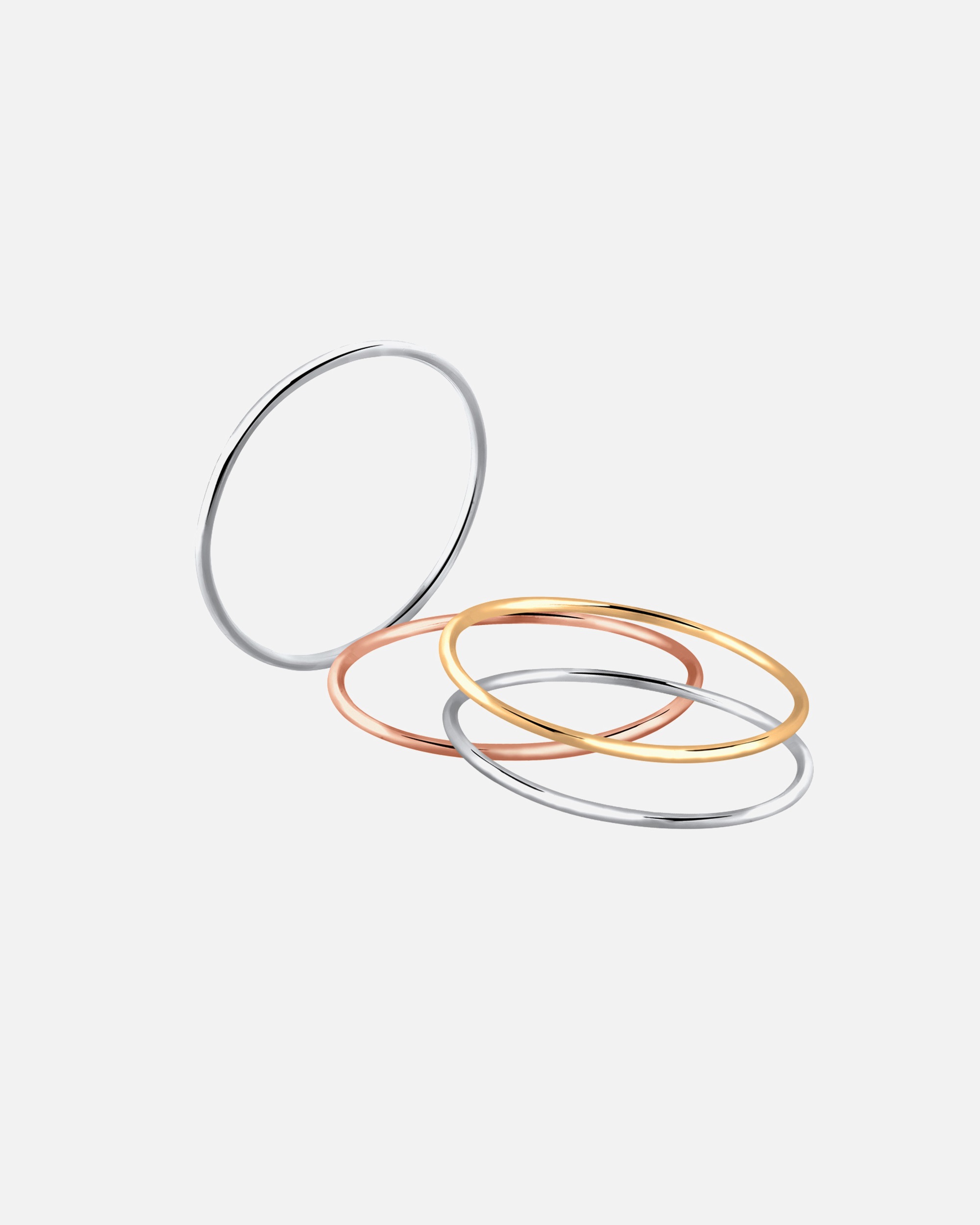 Ring für Weiblich Elli Elli Ring Set "Stacking-Rings" Tricolor Silber vergoldet 54