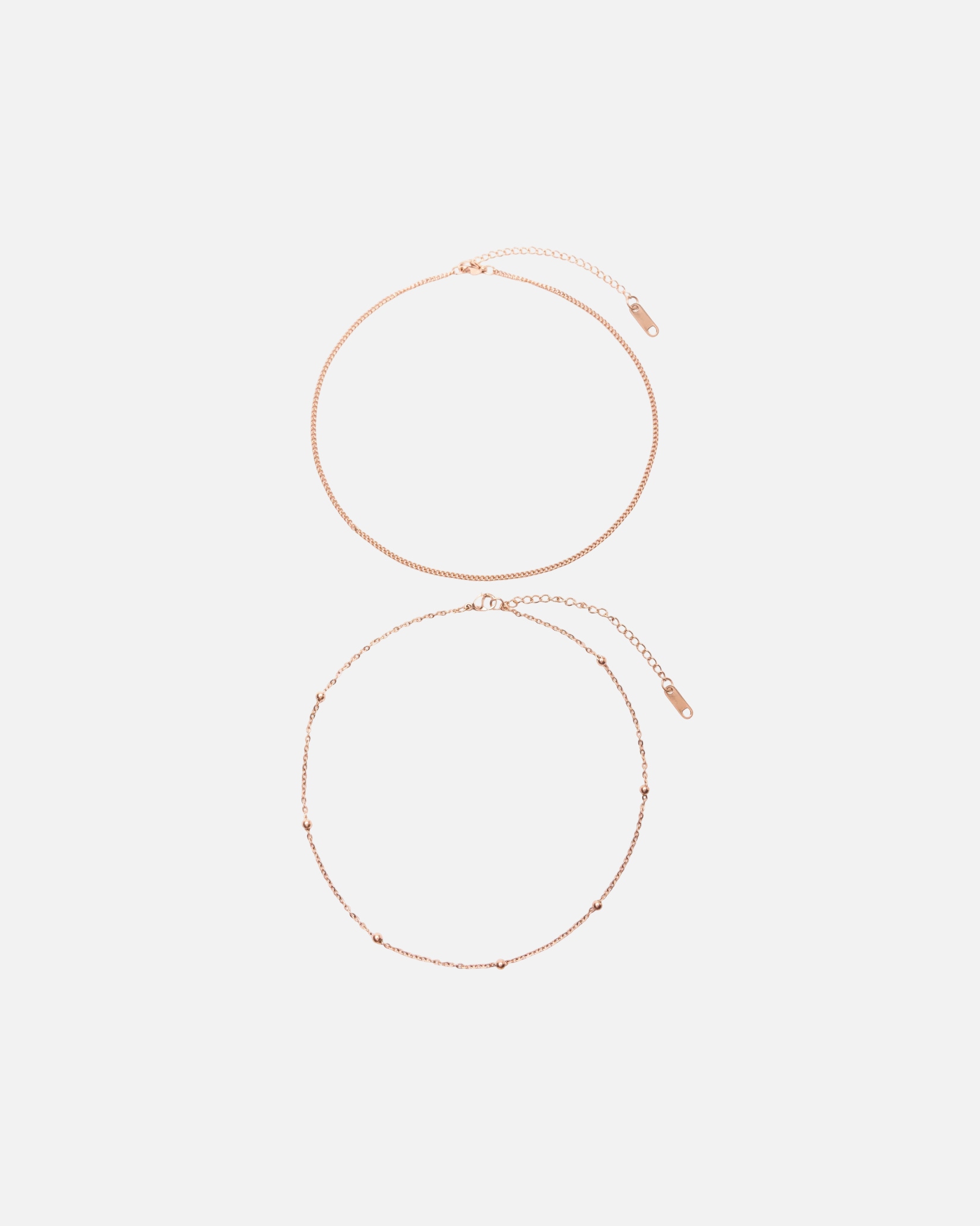 Halskette für Weiblich Hey Happiness Default Brand Line Choker-Set 2-teilig Edelstahl Rosegold