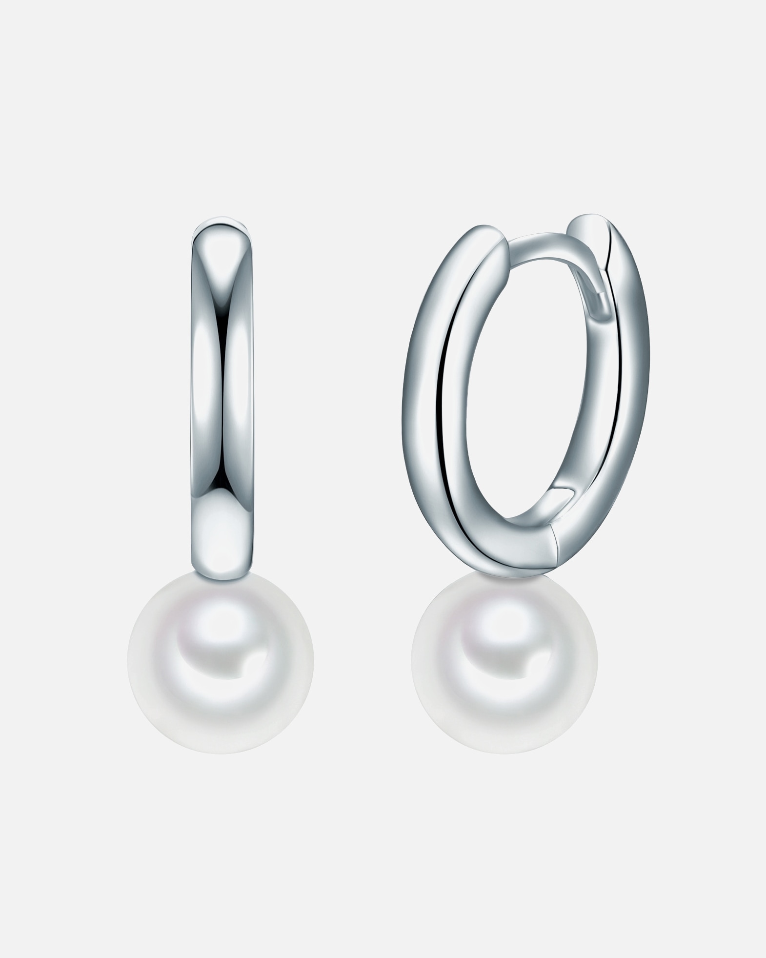 Creolen für Weiblich Valero Pearls Creolen Sterling Silber Süßwasser-Zuchtperle in Roségold 19,2 mm
