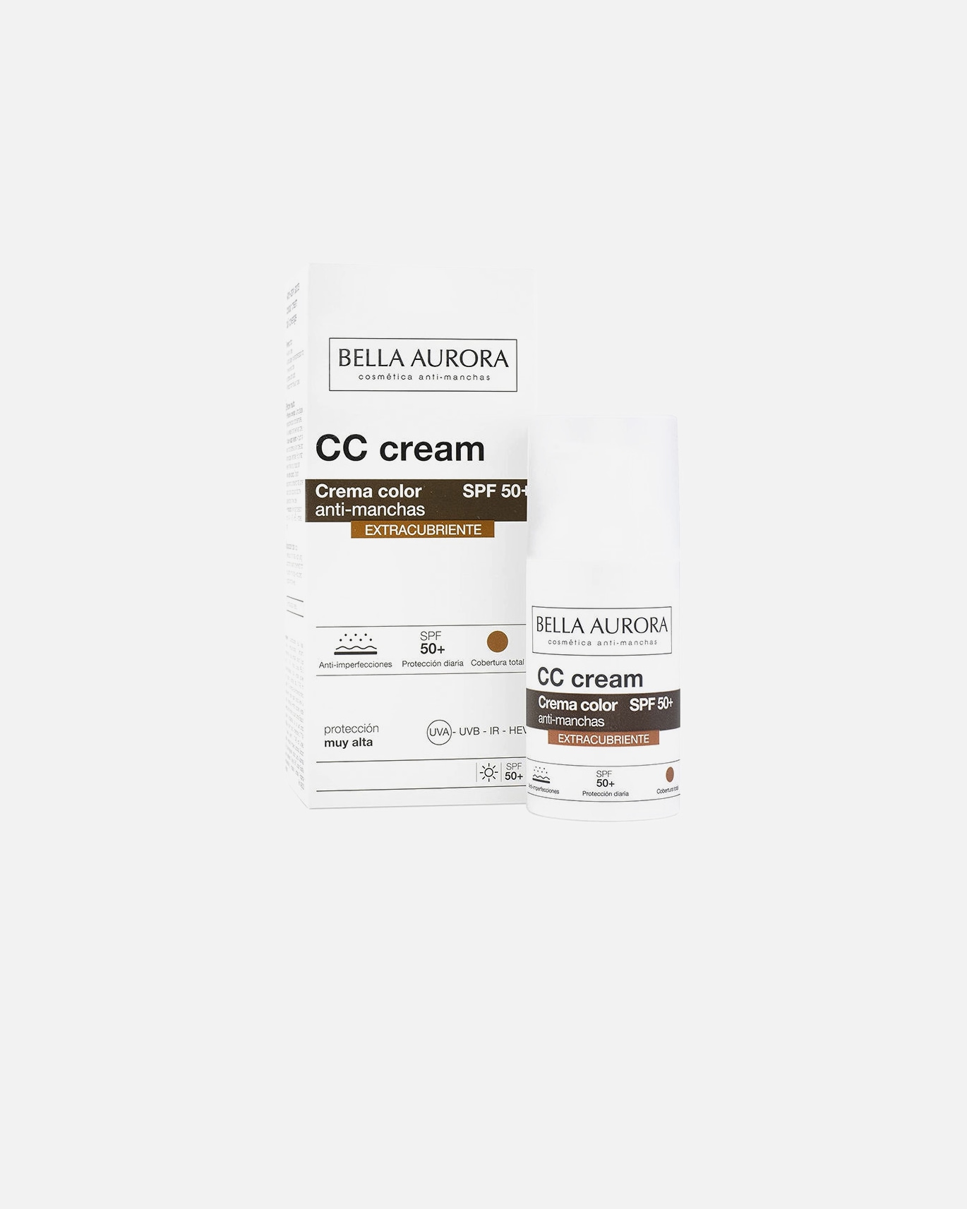 Pflege bei Pigmentflecken für Weiblich Bella Aurora Extra deckende CC-CREME gegen Flecken LSF 50+ 30 ml