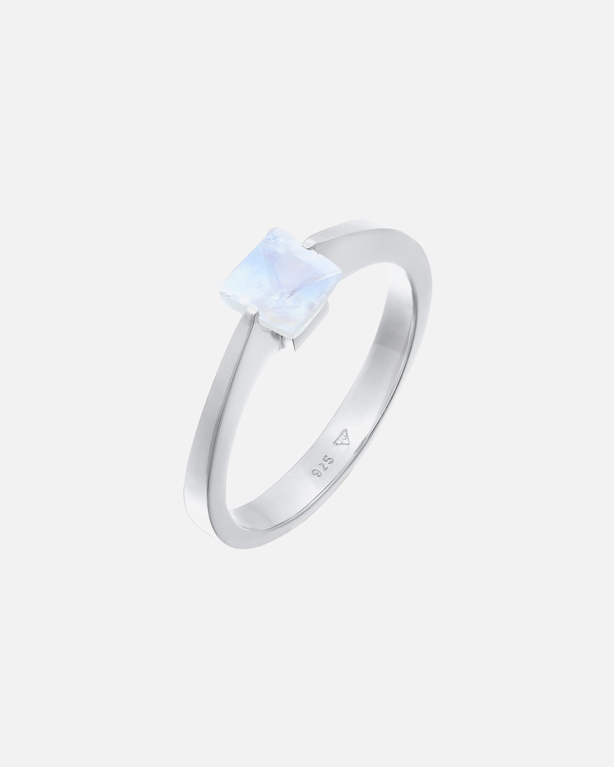 Ring für Weiblich Elli PREMIUM Elli PREMIUM Ring Solitär Mondstein Edelstein Viereck 925 Silber 62