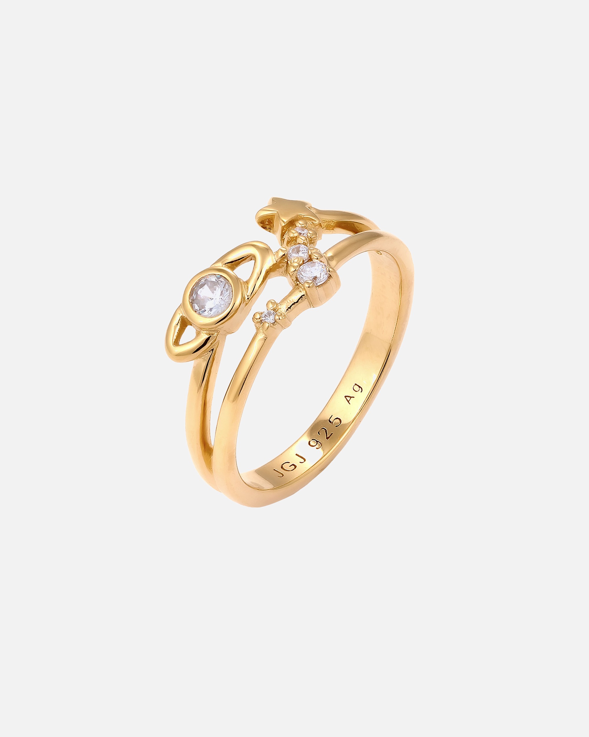 Ring für Weiblich Elli Stern Zirkonia Weiß 925 Sterling Silber 54
