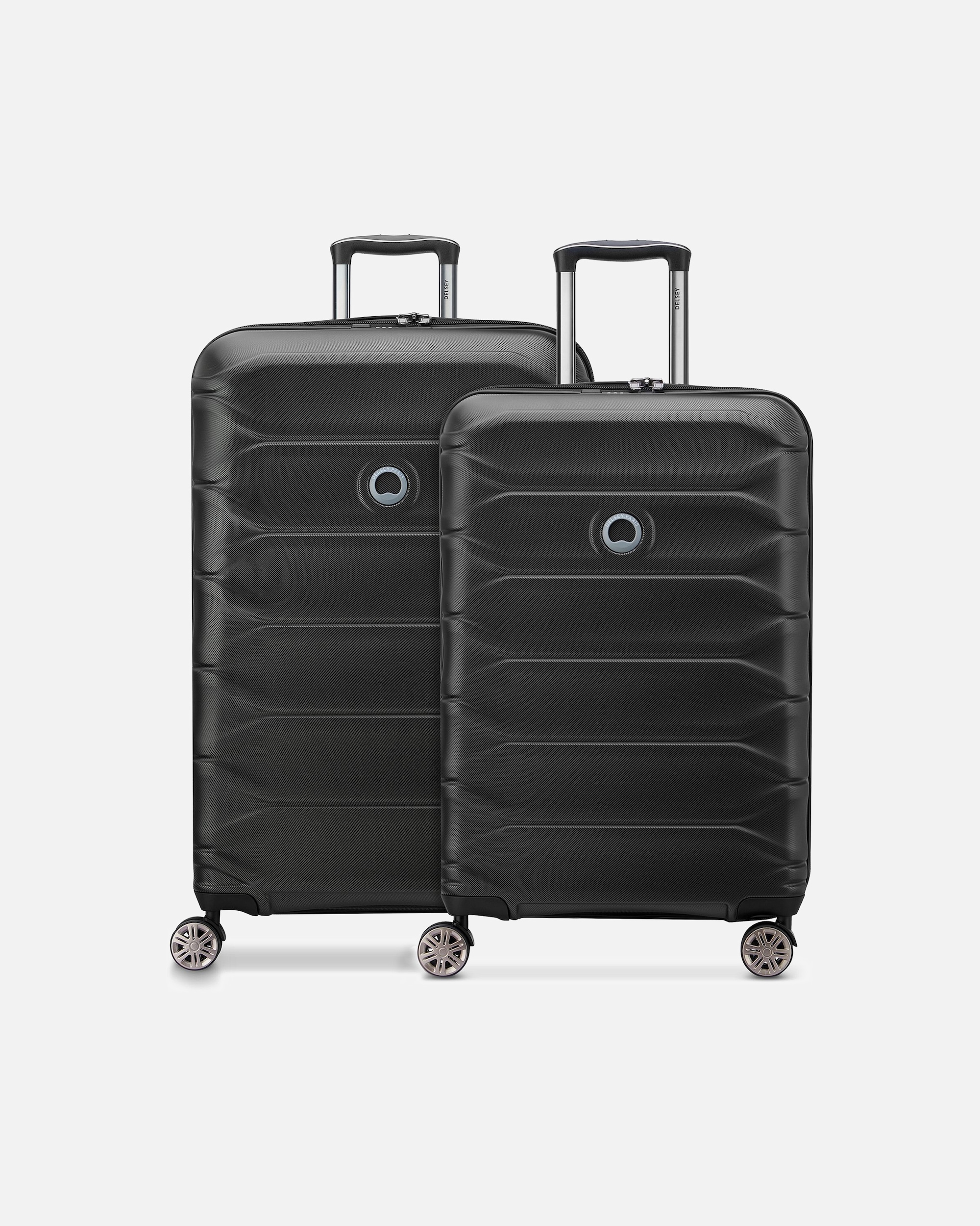 Koffer für Männlich Delsey Paris Meteor 4 Rollen Kofferset 2-teilig mit Dehnfalte deep black