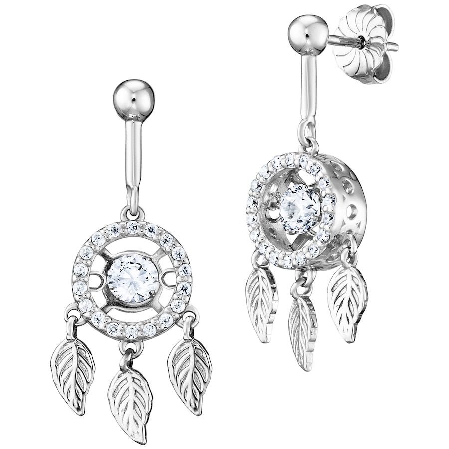 Julie Julsen Ohrhänger 925/- Sterling Silber Zirkonia weiß 2,8cm Weiss Damen