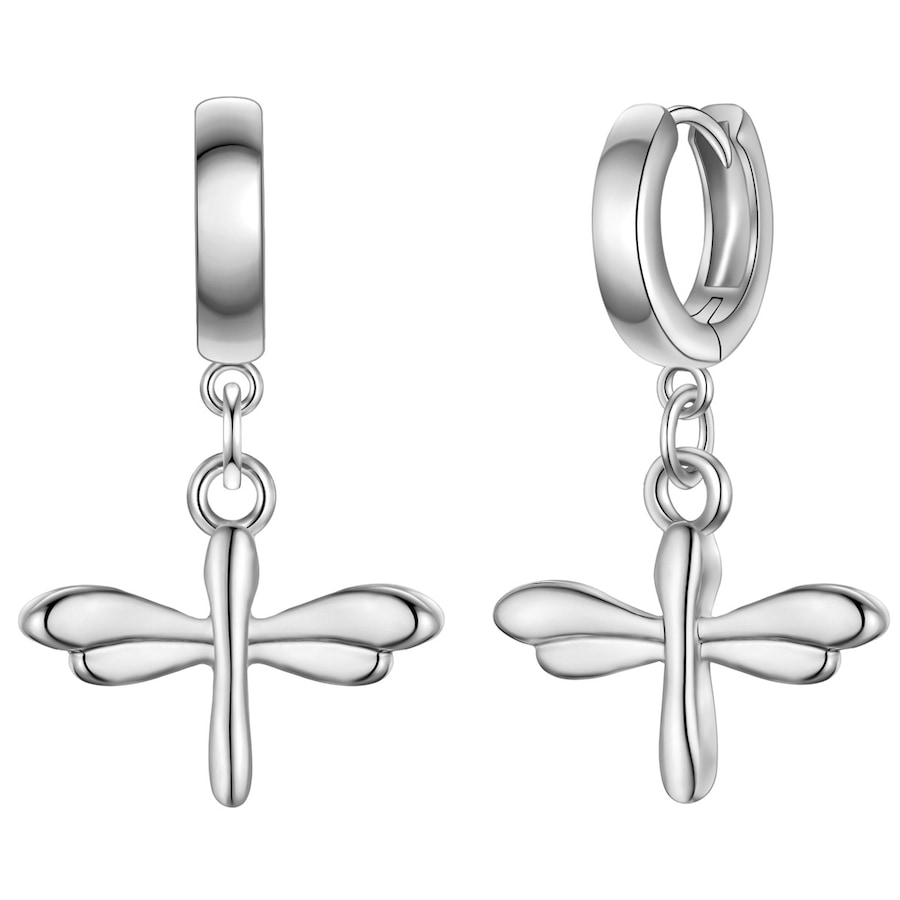 Yokoamii Creolen Libelle aus Metall-Legierung in silber 34,0 mm Damen