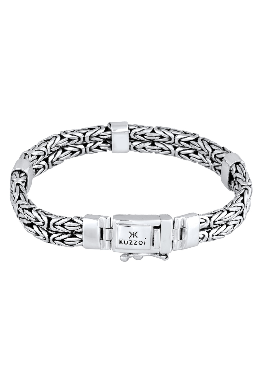 KUZZOI Armband Herren Königskette Oxidiert 925 Sterling Silber 21 cm
